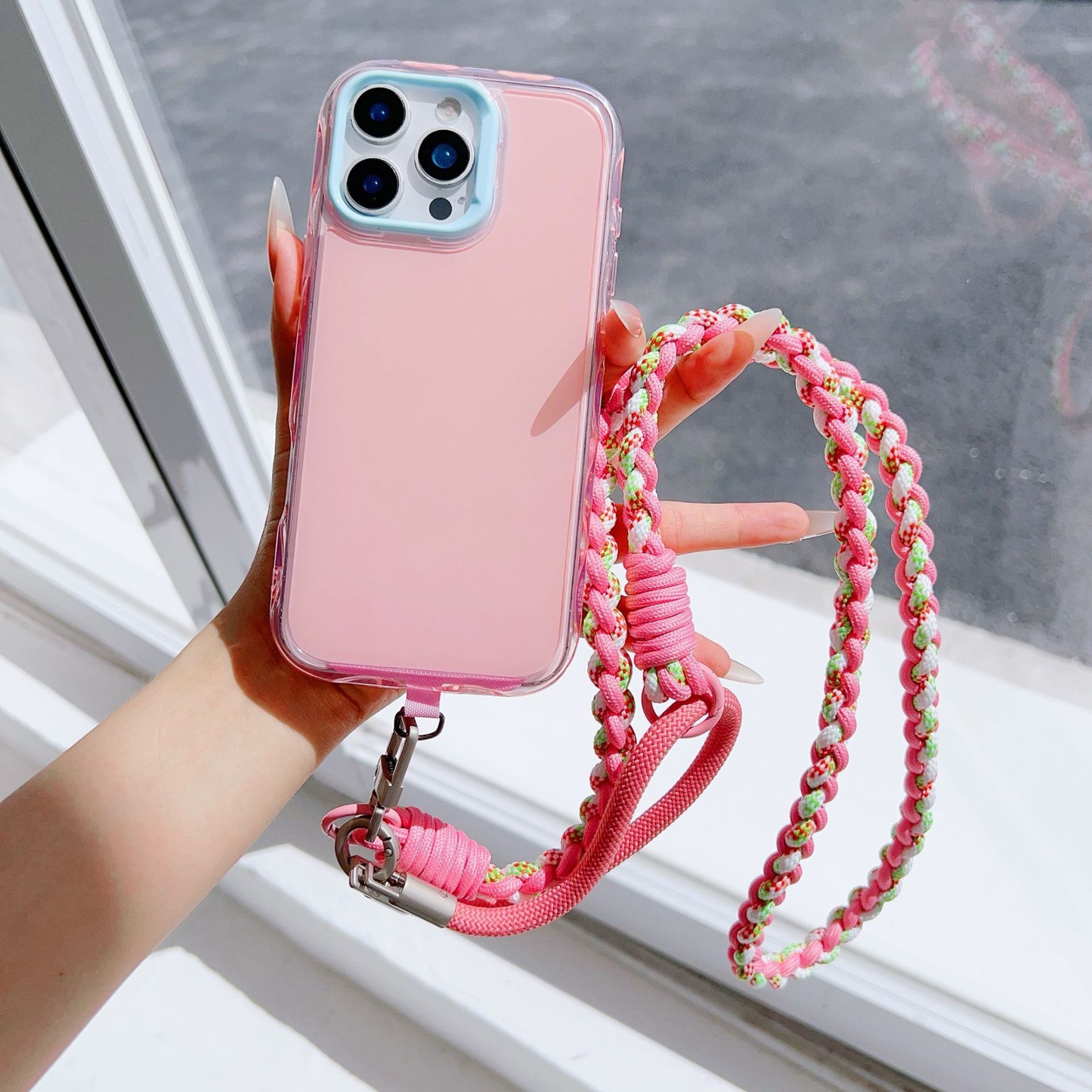 Custom Soft Braided 4-Strand Phone Lanyard, Adjustable Crossbody Neck & Wrist Strap for Smartphones