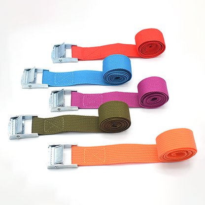 Custom OEM Polyester Cargo Lashing Strap Adjustable Luggage Binding Belt With Cam Buckle Custom Logo Color Length