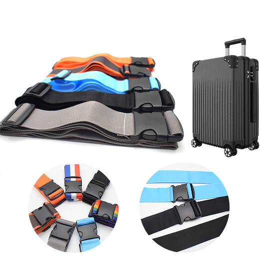 Custom Logo Luggage Strap Adjustable Polyester Suitcase Binding Belt Travel Luggage Security Strap OEM Custom Color Length