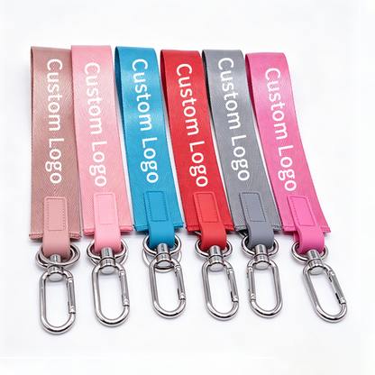 Custom Jacquard Key Lanyard, Printed Logo Wrist Strap with Metal Clasp OEM