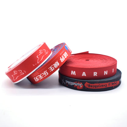 Custom Sublimation Printed Ribbon, Logo Heat Transfer Satin Ribbon for Gift Packaging Garment