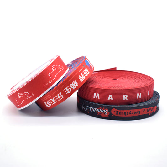 Custom Sublimation Printed Ribbon, Logo Heat Transfer Satin Ribbon for Gift Packaging Garment